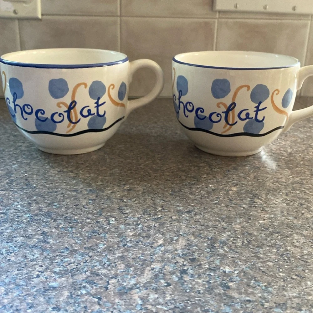 ☕️☕️☕️Williams Sonoma Chocolat/ Cafe French Style oversized mug/ bowl cup.